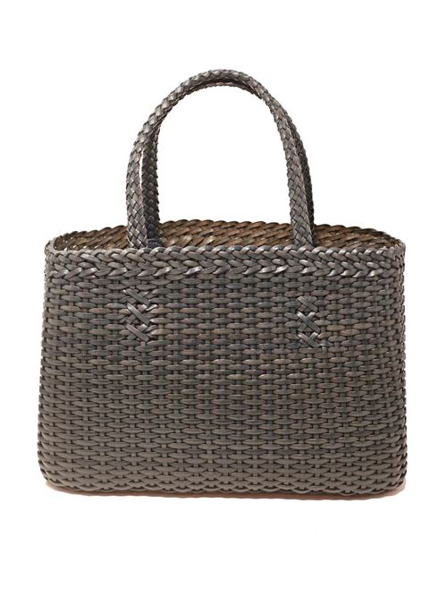 Borsa in pelle intrecciata azzurro-grigio Laboratorio Capri | 034SLATEBLUE